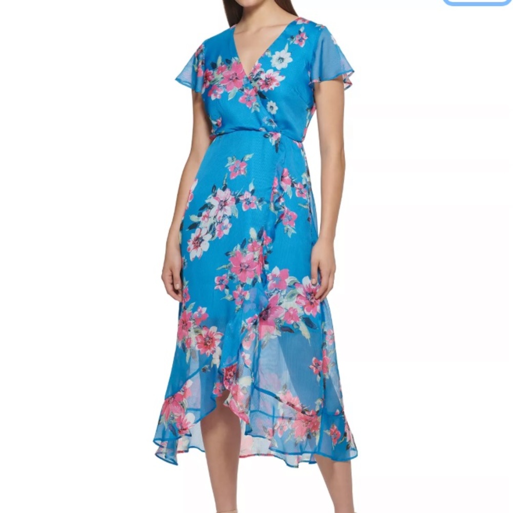 Kenzie Floral print chiffon dress, size 12, NWT